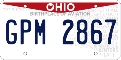 OH license plate GPM2867