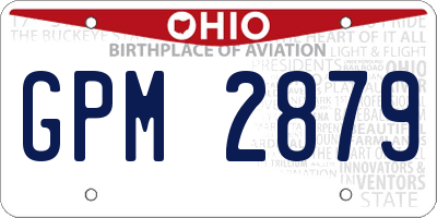 OH license plate GPM2879