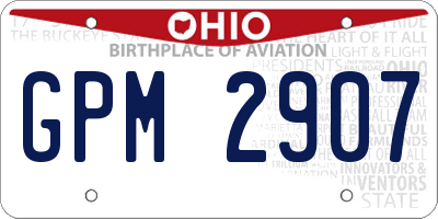 OH license plate GPM2907