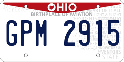 OH license plate GPM2915