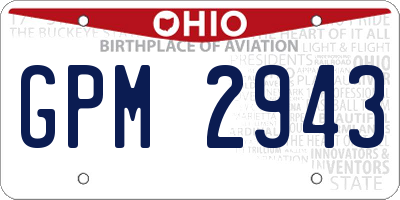 OH license plate GPM2943