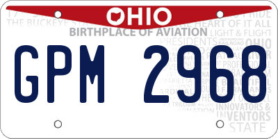 OH license plate GPM2968