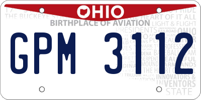 OH license plate GPM3112
