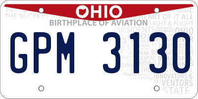 OH license plate GPM3130