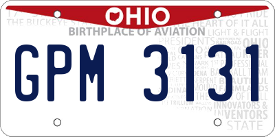 OH license plate GPM3131
