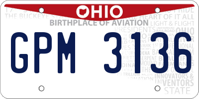 OH license plate GPM3136