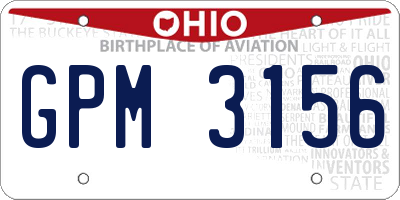 OH license plate GPM3156