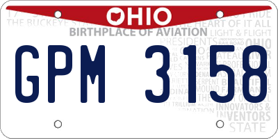 OH license plate GPM3158