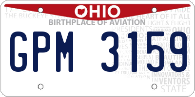OH license plate GPM3159