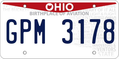 OH license plate GPM3178