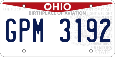 OH license plate GPM3192