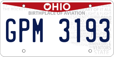 OH license plate GPM3193