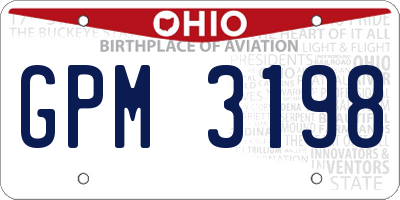 OH license plate GPM3198