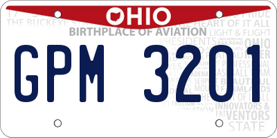 OH license plate GPM3201