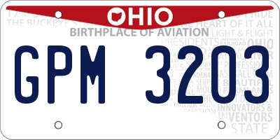 OH license plate GPM3203