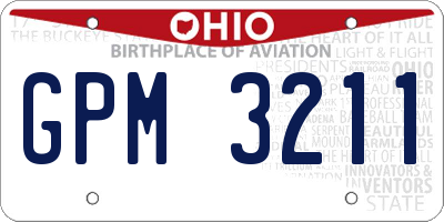 OH license plate GPM3211