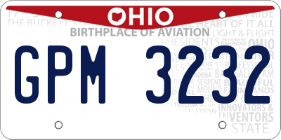 OH license plate GPM3232
