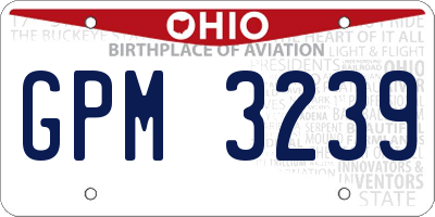 OH license plate GPM3239