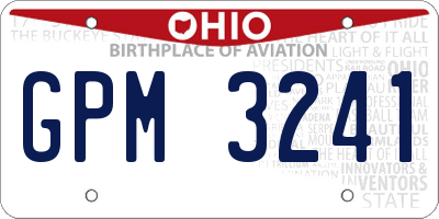 OH license plate GPM3241