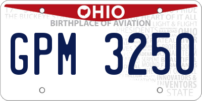 OH license plate GPM3250
