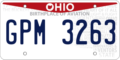 OH license plate GPM3263