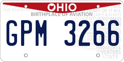 OH license plate GPM3266
