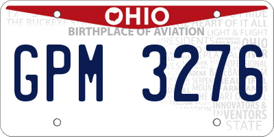 OH license plate GPM3276