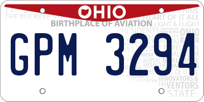 OH license plate GPM3294