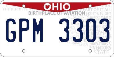 OH license plate GPM3303
