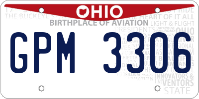 OH license plate GPM3306