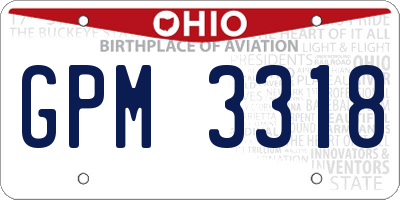 OH license plate GPM3318