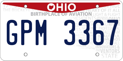 OH license plate GPM3367
