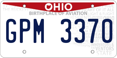 OH license plate GPM3370