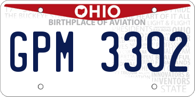 OH license plate GPM3392