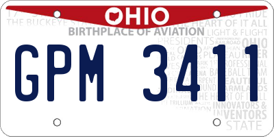 OH license plate GPM3411