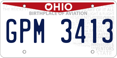 OH license plate GPM3413