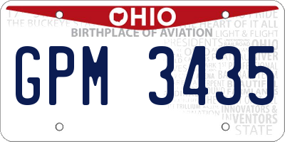 OH license plate GPM3435