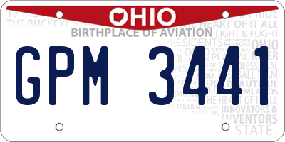 OH license plate GPM3441