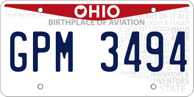 OH license plate GPM3494