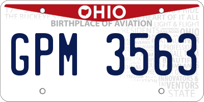 OH license plate GPM3563