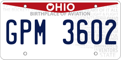 OH license plate GPM3602