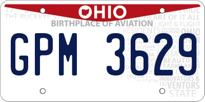 OH license plate GPM3629