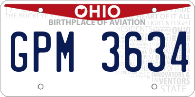 OH license plate GPM3634