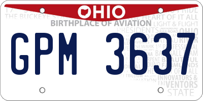 OH license plate GPM3637