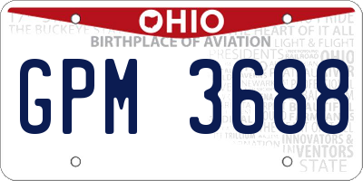 OH license plate GPM3688