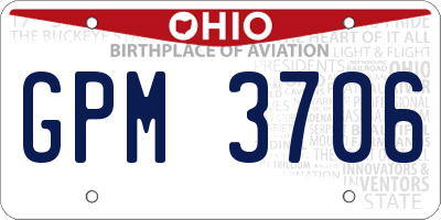 OH license plate GPM3706
