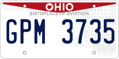 OH license plate GPM3735