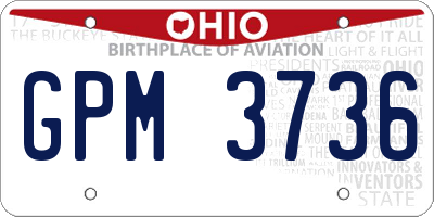 OH license plate GPM3736