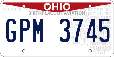 OH license plate GPM3745