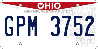 OH license plate GPM3752